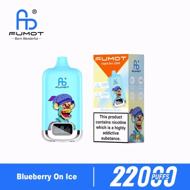 Euvapen Fumot Digital 22000 Puffs Blueberry Ice Flavor Product Image 001 Disposable Vape Device