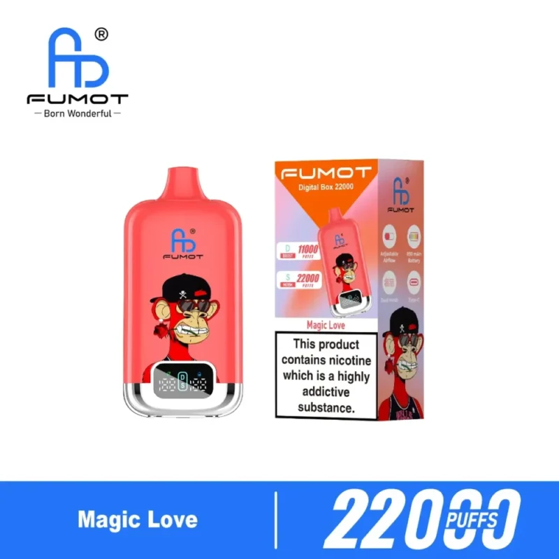 Euvapen Fumot Digital Box 22000 Puffs Magic Love Flavor Product Image 011 Disposable Vape Device