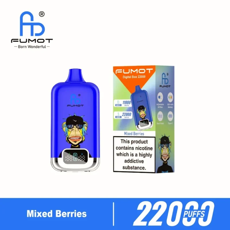Euvapen Fumot Digital Box 22000 Puffs Mixed Berries Flavor Product Image 013 Disposable Vape Device