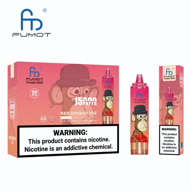 Euvapen Fumot Sv Randm Tornado 15000 Red Energy Ice 2 Image Disposable Vape Device