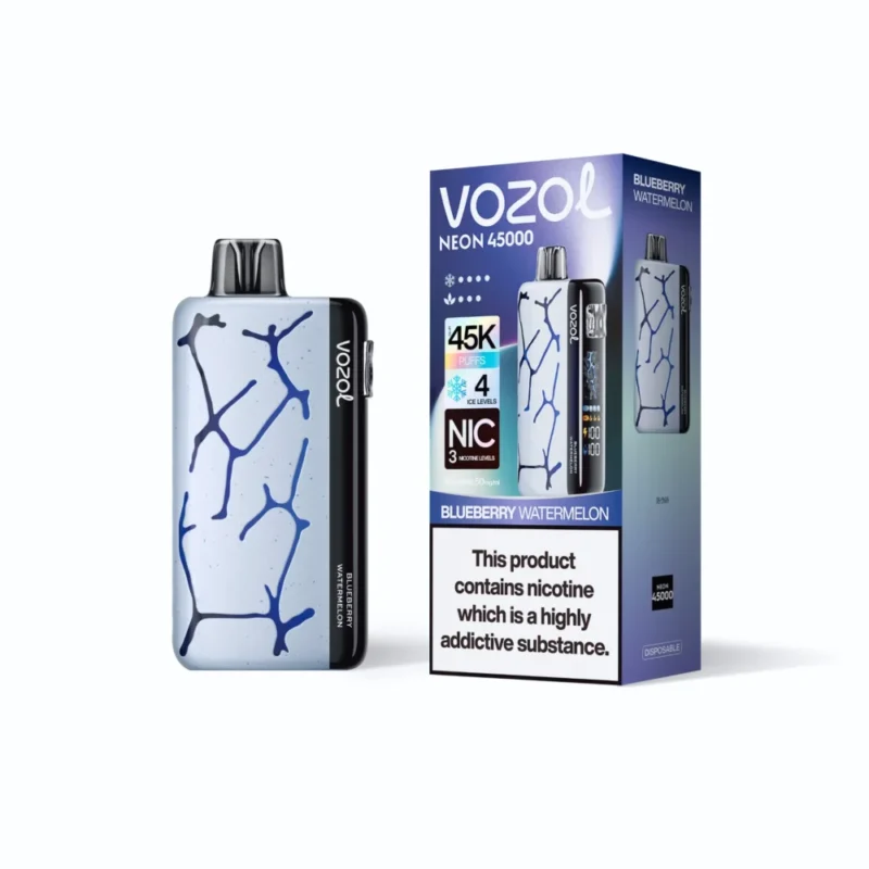 Euvapen Vozol Neon 45k 45000 Puffs Blueberry Watermelon White Background Product Image 021 Eu Warehouse Disposable Vape
