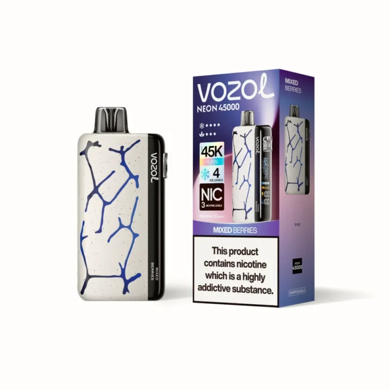 Euvapen Vozol Neon 45k 45000 Puffs Mixed Berries White Background Product Image 012 Eu Warehouse Disposable Vape Device