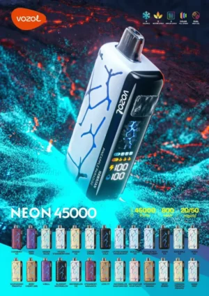 Euvapen Vozol Neon 45k 45000 Puffs White Background Product Image 024 Eu Warehouse Disposable Vape Device