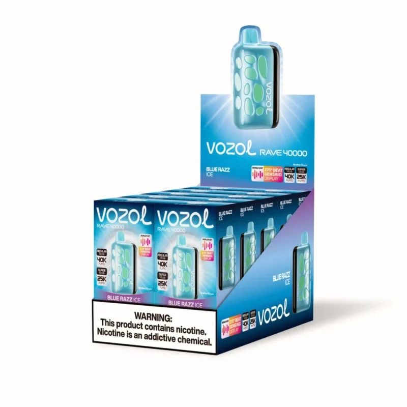 Euvapen Vozol Sv Rave 40000 Puffs Blue Razz Ice Middle Package 055 Eu Warehouse Image Disposable Vape Device