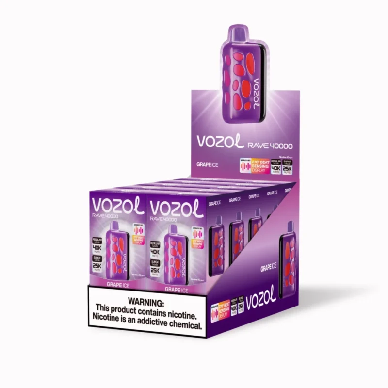 Euvapen Vozol Sv Rave 40000 Puffs Grape Ice Middle Package 060 Eu Warehouse Image Disposable Vape Device