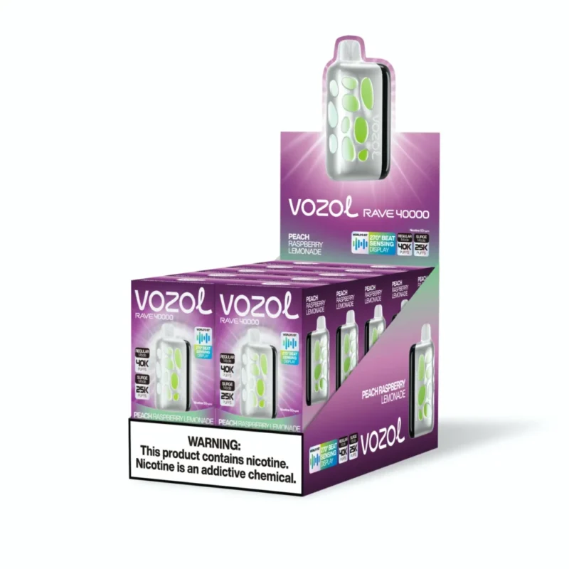 Euvapen Vozol Sv Rave 40000 Puffs Peach Raspberry Lemonade Middle Package 065 Eu Warehouse Image Disposable Vape Device