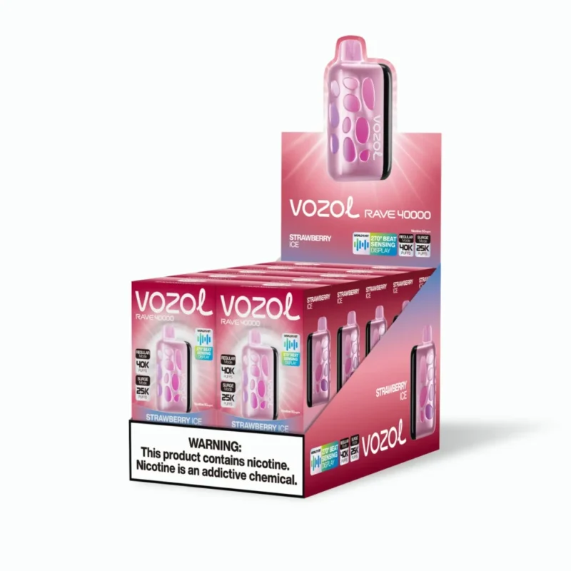 Euvapen Vozol Sv Rave 40000 Puffs Strawberry Ice Middle Package 066 Eu Warehouse Image Disposable Vape Device