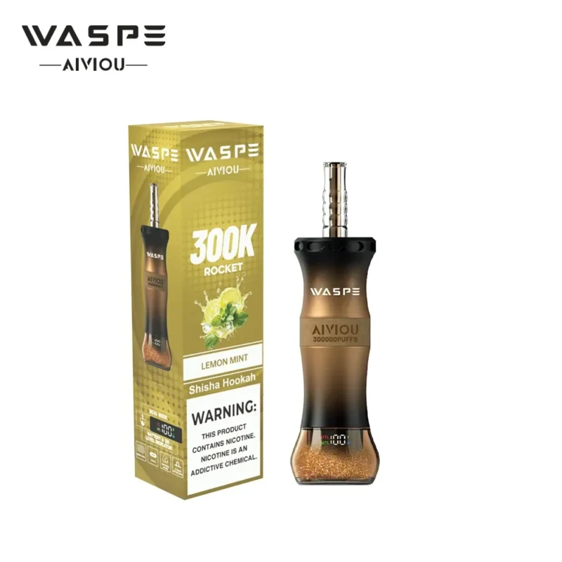 Euvapen Waspe Shiceha Hookah 300k 300000 Puffs Lemon Mint Produktansicht Product Image 095 Eu Lager Disposable Vape Devi