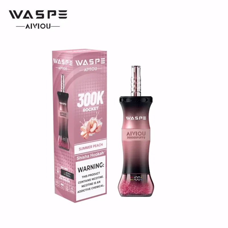 Euvapen Waspe Shiceha Hookah 300k 300000 Puffs Summer Peach Produktansicht Product Image 112 Eu Lager Disposable Vape De
