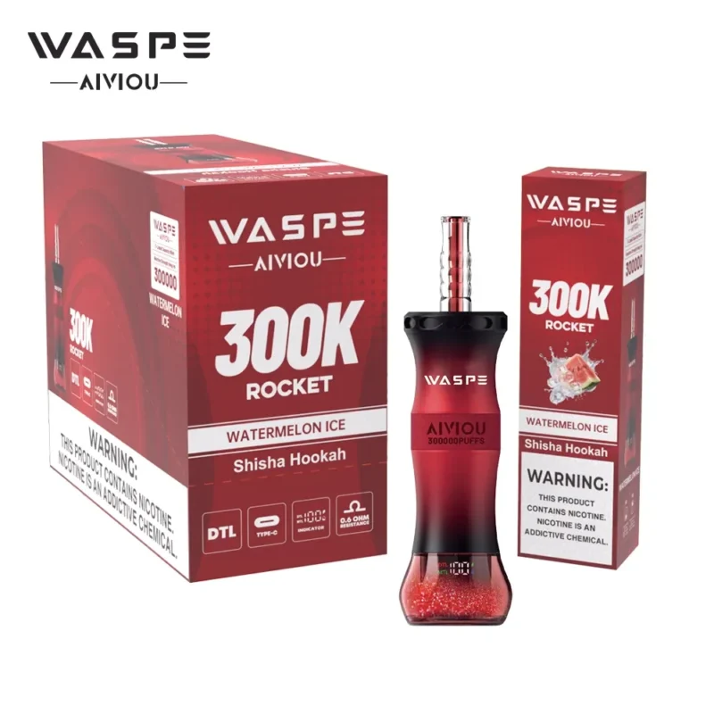 Euvapen Waspe Shiceha Hookah 300k 300000 Puffs Watermelon Ice Produktansicht Product Image 117 Eu Lager Disposable Vape